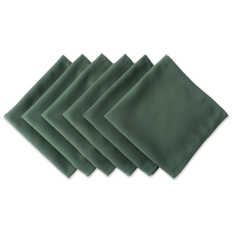 DII 100% Spun Polyester Table Top Collection, Napkins, 18x18, Dark Green, 6 Piece - Image 1